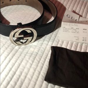 Gucci Double G Embossed GG belt 80 32